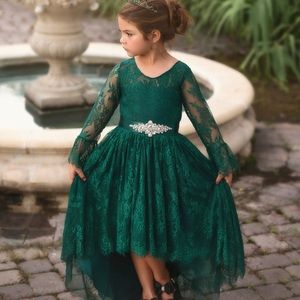 Beautiful green lace Trish Scully child “Ainsley” green dress size 10